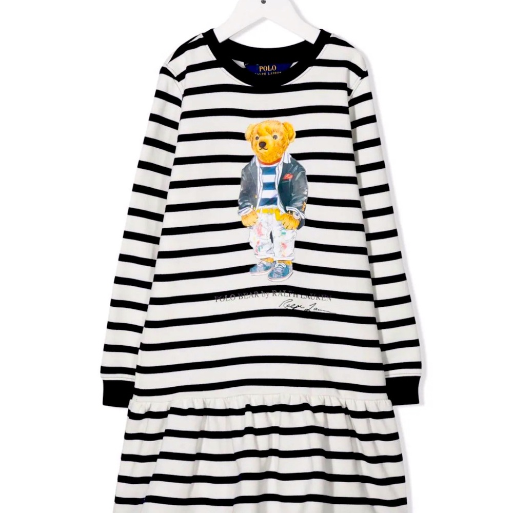 Ralph Lauren Bear Dress Blue Stripes